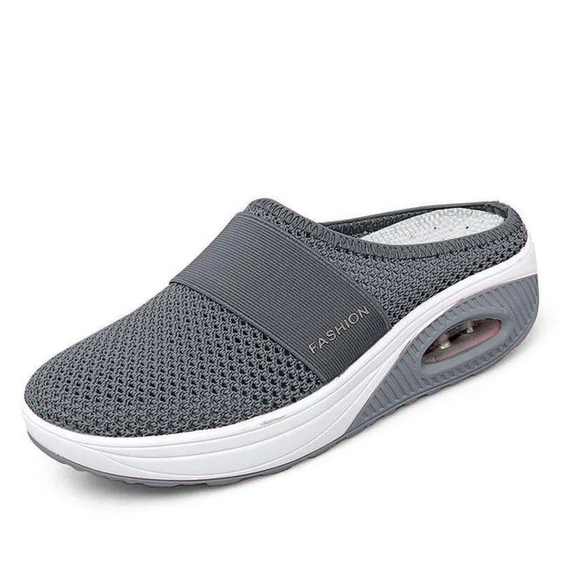 Women's breathable lightweight air cushion slip-on walking slippers