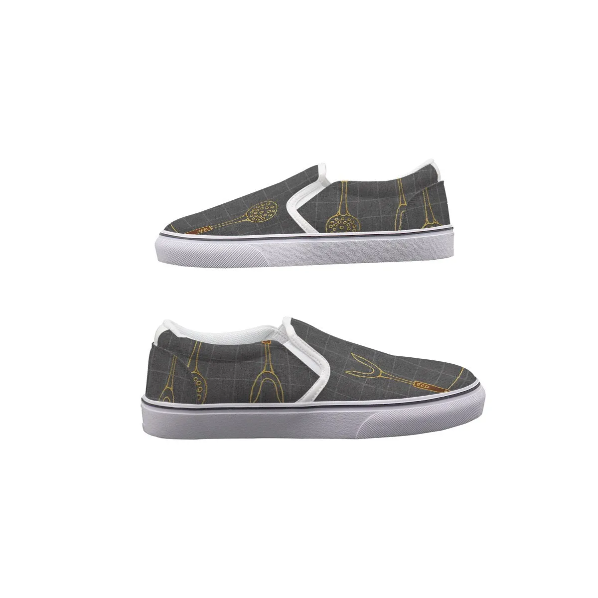 Women's Slip On Sneakers  237 cooking themed print