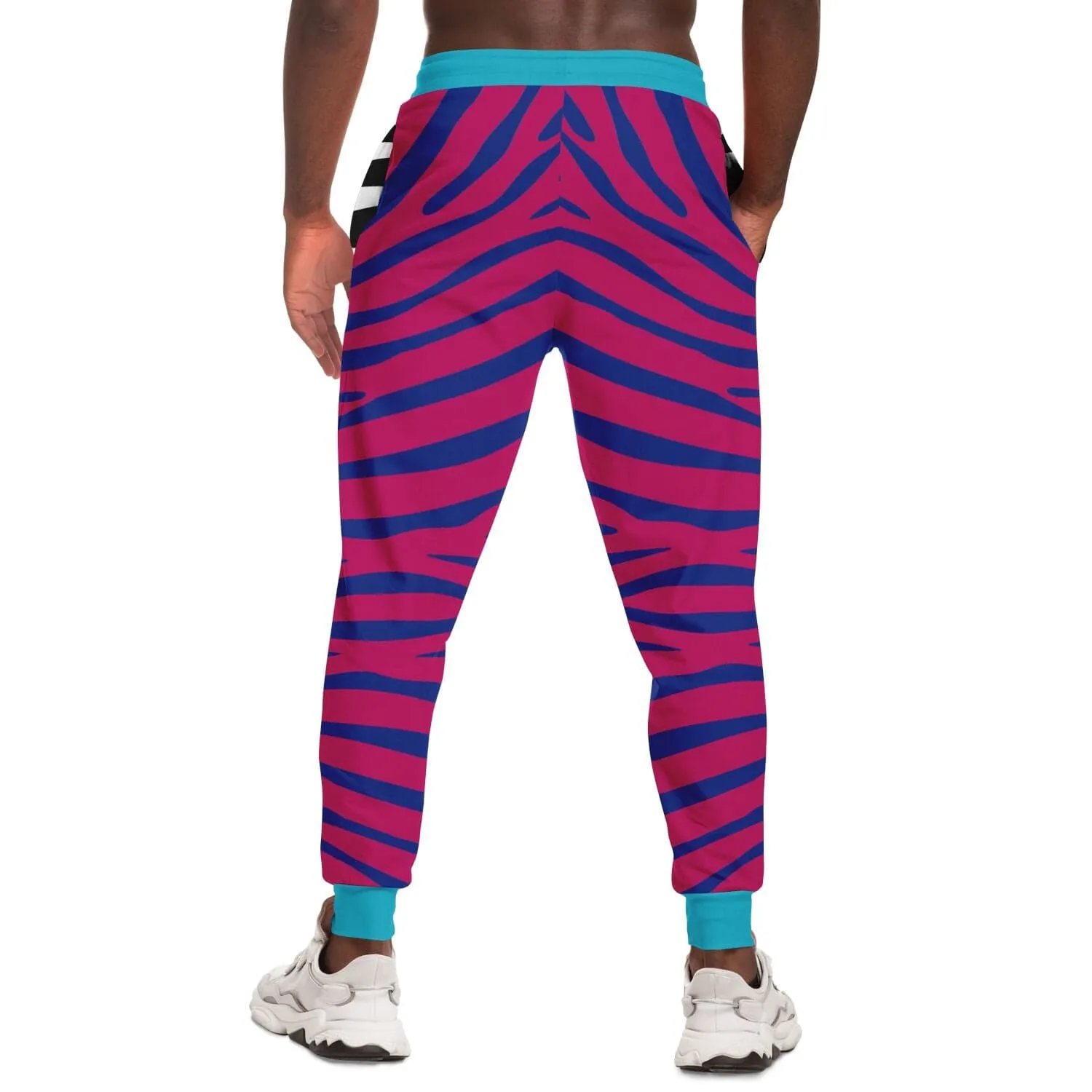 Zebra in Pink Electric Eco-Poly Unisex Joggers