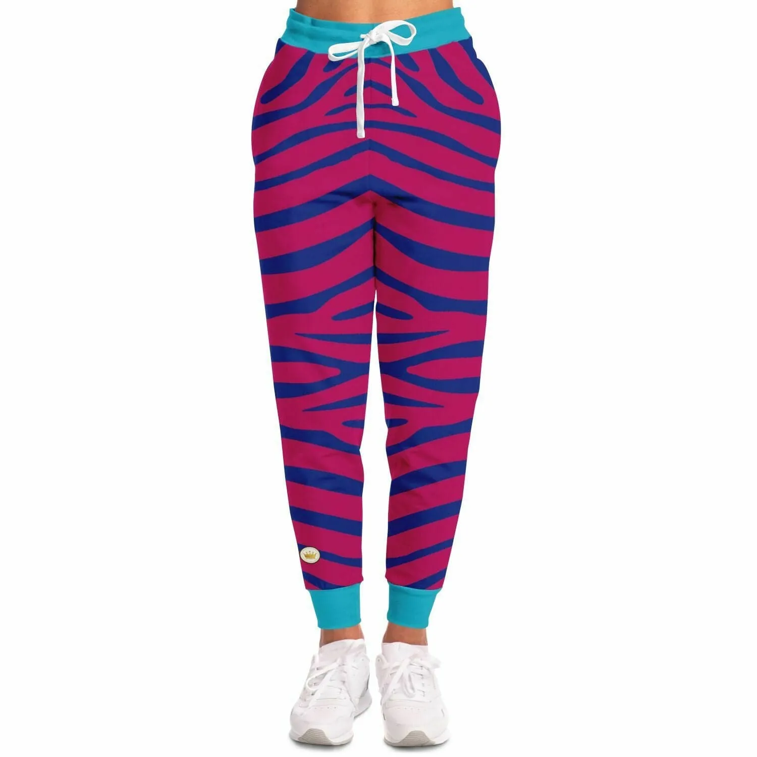 Zebra in Pink Electric Eco-Poly Unisex Joggers