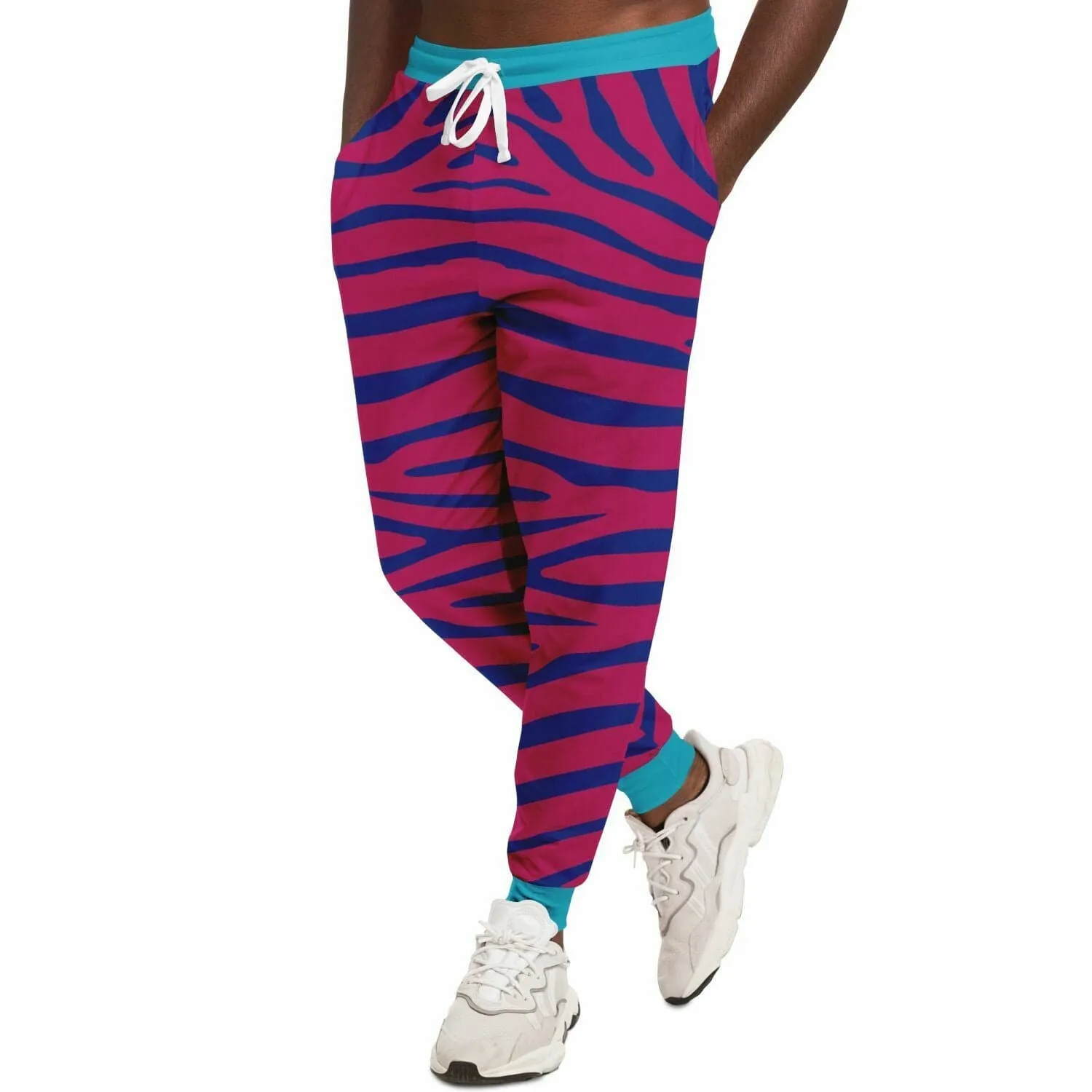 Zebra in Pink Electric Eco-Poly Unisex Joggers