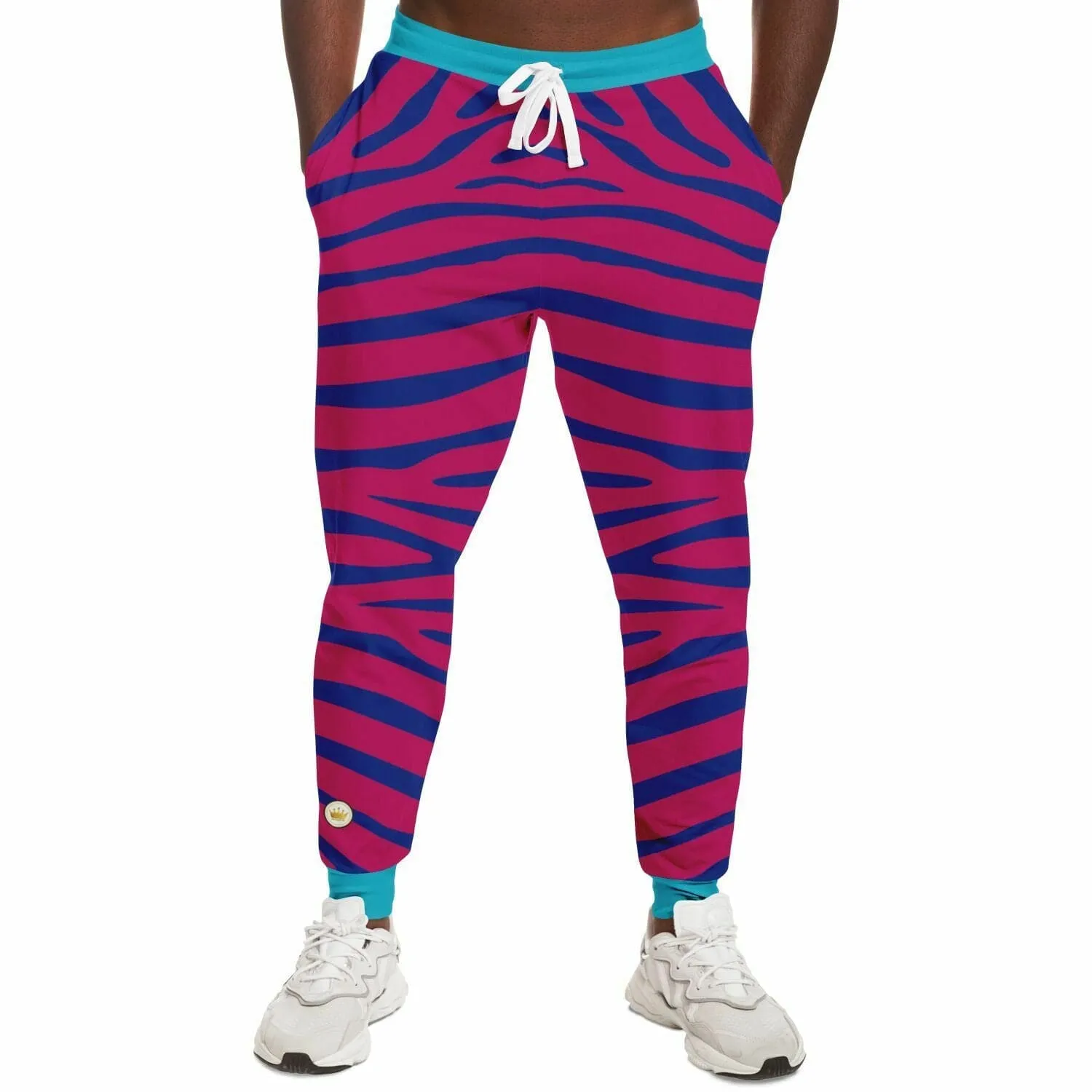 Zebra in Pink Electric Eco-Poly Unisex Joggers